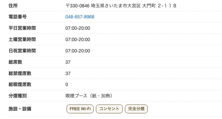 ドトールコーヒーショップ 大宮門街店の公式店舗ページ。総席数37・総禁煙席数37と、FREE Wi-Fi／コンセントの記載