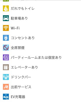 デニーズ公式店舗検索の絞り込み項目。Wi-Fiとコンセントありが選べる